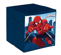 Kuber Industries Marvel Spiderman Boîte de rangement carrée durable et pliable avec poignée, organiseur de vêtements avec poignée, bleu marine