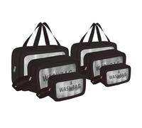 Kuber Industries Trousse de maquillage avec fermeture éclair et dragonne | (3 poches chacune) Trousse de toilette de voyage pour homme et femme | Soins de la peau, boîte de rangement pour cosmétiques