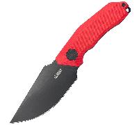 KUBEY Basilisk Lame Fixe Blackwashed 14C28N Rouge G10 Étui Kydex avec Fixation Tek-Lok KU381B