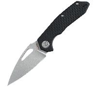 KUBEY Coeus Lame Stonwashed Sandvik 14C28N Manche G-10 Noir Linerlock KU122U
