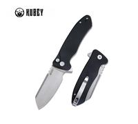 KUBEY Creon Couteau de Poche avec Verrouillage à Bouton, Manche en G10 Noir KU336E