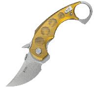 Kubey Jaw Pikal Karambit Couteau Pliant Manche Ultem Lame Beadblast 14C28N 2,52" KU440C