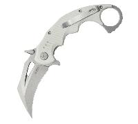 KUBEY Mini Wrath Beadblasted Sandvik 14C28N Lame Blanc G10 Linerlock KU262K