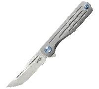 KUBEY Musō Belt Satin Lame M390Gris 6AL4V Titanium Framelock KB244A