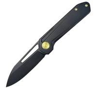 Kubey Royal Frame Lock Couteau de Poche EDC Front Flipper Noir Manche en Titane 6AL4V KB321O
