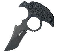 KUBEY Stheno Lame Blackwashed 14C28N Gaine en G10 Noir Kydex avec Fixation Tek-Lok KU404B