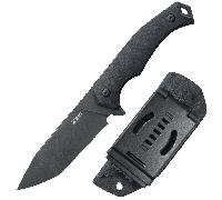 KUBEY Swordfish Lame Blackwashed AUS-10 Manche G10 Noir Étui Kydex avec un Tek-Lok KU184