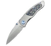 KUBEY Vertigo Lame Stonewashed S35VN Titane Gris/CF Incrustations Framelock KB258C