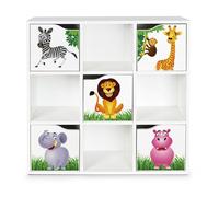 Kubico Max - Jungle- 29 x 89 x 89,5 cm Bibliothèque Colorée pour Enfants Élégant et Fonctionnel
