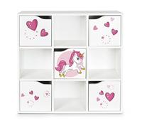 Kubico Max -Lovely Licorne- 29 x 89 x 89,5 cm Bibliothèque Colorée pour Enfants Élégant et Fonctionnel