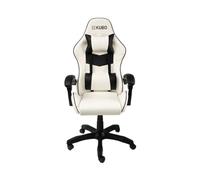 KUBO - Chaise Gamer - Ergonomique - Appuie-tête - Élévation gaz Niveau 4 - Confort Maximal - Couleur : Blanc et Noir - Poids Maximum jusqu'à 130 kg