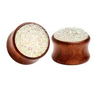 KUBOOZ (1 Paire Red-pierre Surface Bouchons D'oreille En Bois Tunnels Jauges Piercings Stretcher