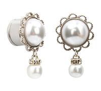 KUBOOZ Perle Pendentif Oreille Piercing Bijoux Tunnels En Acier Inoxydable et Bouchons Oreille Expander Alésoir Jauges