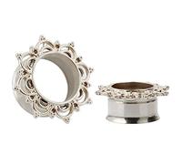 KUBOOZ Titanium Acier Flesh Tunnels Bouchons D'oreille Civière Expander Tunnels Jauges Piercing Bijoux Argent