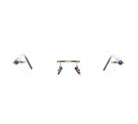 Kuboraum - Lunettes Hexagonales Sans Monture Or Clair/Bleu - Femme - Accessoires - Jaune - Taille: ONE Size
