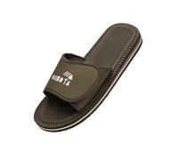 Kubota Claquettes à scratch Homme - Sandales été - Claquettes avec fermeture auto-agrippante - Chaussures pour piscine et plage - Chaussons - Kaki - 42