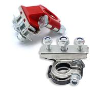 KUBOWAI Cosse Batterie 12V/24V à 3 Voies, Clip de Borne de Connexion, Terminal Adapté pour Voiture, Camionnette, Marine (1 Paire)