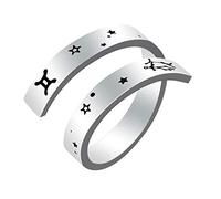 Kucheed Anneau du Zodiaque pour Femmes Hommes, Gravure en Acier Inoxydable Taille Constellation Anneaux Ouverts Réglables,Horoscope Astrologie Déclaration Bijoux Vintage Cadeau d'anniversaire