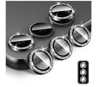 Kucheed Protecteur D'objectif D'appareil Photo à Paillettes pour Samsung Galaxy A16, Couvercle de Caméra en Verre Trempé Anneaux Métalliques Individuels à Alignement Automatique