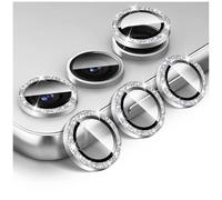 Kucheed Protecteur D'objectif D'appareil Photo à Paillettes pour Samsung Galaxy A35/A55, Couvercle de Caméra en Verre Trempé Anneaux Métalliques Individuels à Alignement Automatique