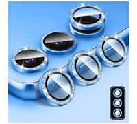 Kucheed Protecteur D'objectif D'appareil Photo à Paillettes pour Samsung Galaxy S23/S23 Couvercle de Caméra en Verre Trempé Anneaux Métalliques Individuels à Alignement Automatique