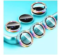 Kucheed Protecteur D'objectif D'appareil Photo à Paillettes pour Samsung Galaxy S25 Plus, Couvercle de Caméra en Verre Trempé Anneaux Métalliques Individuels à Alignement Automatique