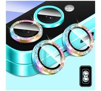 Kucheed Protecteur D'objectif D'appareil Photo à Paillettes pour Samsung Galaxy Z Flip 6, Couvercle de Caméra en Verre Trempé Anneaux Métalliques Individuels à Alignement Automatique