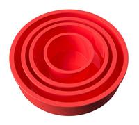 Intirilife Set de 4 moules à gâteaux ronds en silicone Rouge - 10 cm, 16.3 cm, 19.8 cm, 25 cm - Pour la cuisson de gâteaux Gâteaux à couches