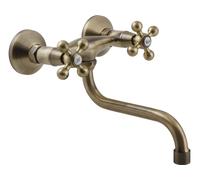 Élégant Type 'S' Laiton Salle de Bains Antique Robinet Cuisine + Têtes Rétro