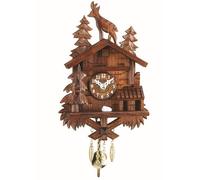 Kuckulino Pendulette en miniature de la Forêt Noire avec mouvement quartz et chant du coucou, batterie incluse TU 2028 PQ