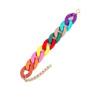 KUCOON Bracelet en chaîne acrylique tendance pour femmes et hommes, en résine colorée, longue et épaisse, bijoux d'été à la mode