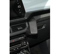 KUDA 4705 Support de téléphone portable compatible avec VW T-Cross Facelift à partir de 02/2024 (C1), console de téléphone pour smartphones, téléphone portable, GPS et autres, console en cuir