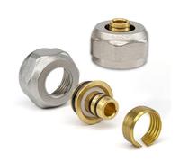 Kudos-Trading - Lot de 2 connecteurs Eurocone pour chauffage au sol de 17 mm x 2 mm en laiton durable, anti-fuite, intégration sans couture avec tous les systèmes de chauffage de 1,9 cm, installation
