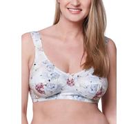 Kudreshov Lingerie Soutien-gorge Beatrice sans armatures en coton - Soutien gorge B-F XXL grandes tailles - Soutien-gorge large bretelles, Blanc., 95C