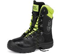 KÜBLER Workwear Mixte Kübler Forest Schnittschutzstiefel Botte Industrielle, Noir et Jaune de signalisation, 43 EU