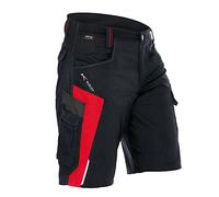 KÜBLER Workwear Short Bermuda, Noir/Rouge Moyen, 42 Homme