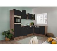 Küche Cuisine Encastrée Respekta L-Form Eiche York Noir 280 x 172 cm, 2 Tiroirs