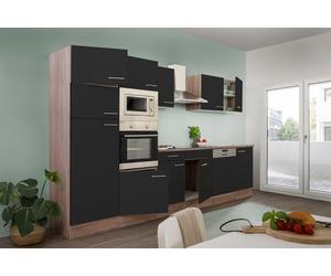 Küche Küchenline Küchenbloc Eiche York Noir Oliver 340 cm Respekta