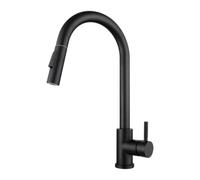 Küchenamatur - Robinet extensible - Arc haut - Robinet de cuisine | Mitigeur pivotant à 360° avec douchette, extensible, haut coude en acier inoxydable, mitigeur avec 3 ports pour chaudière