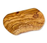 Küchenmaster Planche à découper en bois d'olivier - Découpe naturelle - Planche de service - Planche à steak - Planche à antipastis - Planche à pain - Planche en bois d'olivier (36-38 cm)