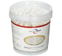 Küchenprofi Boules de cuisson aveugles en céramique - 850 g - Pour la cuisson aveugle de tartes, tartes et quiches - Pour moules jusqu'à 30 cm de diamètre - Perles de cuisson - Haricots
