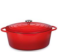 Küchenprofi Cocotte en fonte avec couvercle, intérieur rouge/noir, 40 cm, cocotte en fonte émaillée, pour tous feux (y compris l'induction), pour braiser, cuire, rôtir