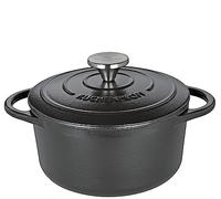 Küchenprofi Cocotte en fonte émaillée avec couvercle Noir 20 cm Pour tous types de feux (y compris induction)