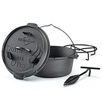 Küchenprofi Cocotte en fonte pour barbecue 3,5 l Ø24 cm sans pieds avec couvercle, induction & four