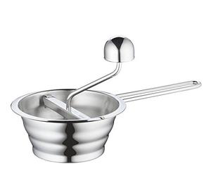 Küchenprofi Passe-légumes professionnel en acier inoxydable, Ø 14 cm, passe au lave-vaisselle, avec 4 disques perforés, pour tomates, purées de pommes de terre et plus encore, argenté