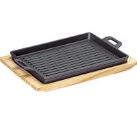 Küchenprofi Plaque à griller/à servir carrée avec planche en bois 305351026