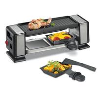 Küchenprofi Raclette VISTA2 PLUS - Raclette pour 2 personnes - Extensible jusqu'à 3 appareils - Acier inoxydable - Plaque de cuisson antiadhésive - 2 poêlons à raclette et spatules - Raclette pour 2