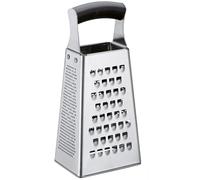 Küchenprofi Râpe carrée Master Grip en acier inoxydable | Lames tranchantes avec zesteur fin | Passe au lave-vaisselle | Râpe à légumes, râpe à fromage, rabot à chou, râpe à pommes | 23,5 cm de haut