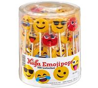 Küfa Emojipops Sucettes avec motifs 100 pièces emballées individuellement 1300g