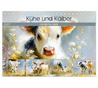 Kühe und Kälber. Ländliche Idylle (Tischkalender 2027 DIN A5 quer), CALVENDO Monatskalender: Stimmungsvolle Bilder in liebevoller und malerischer Naturkulisse